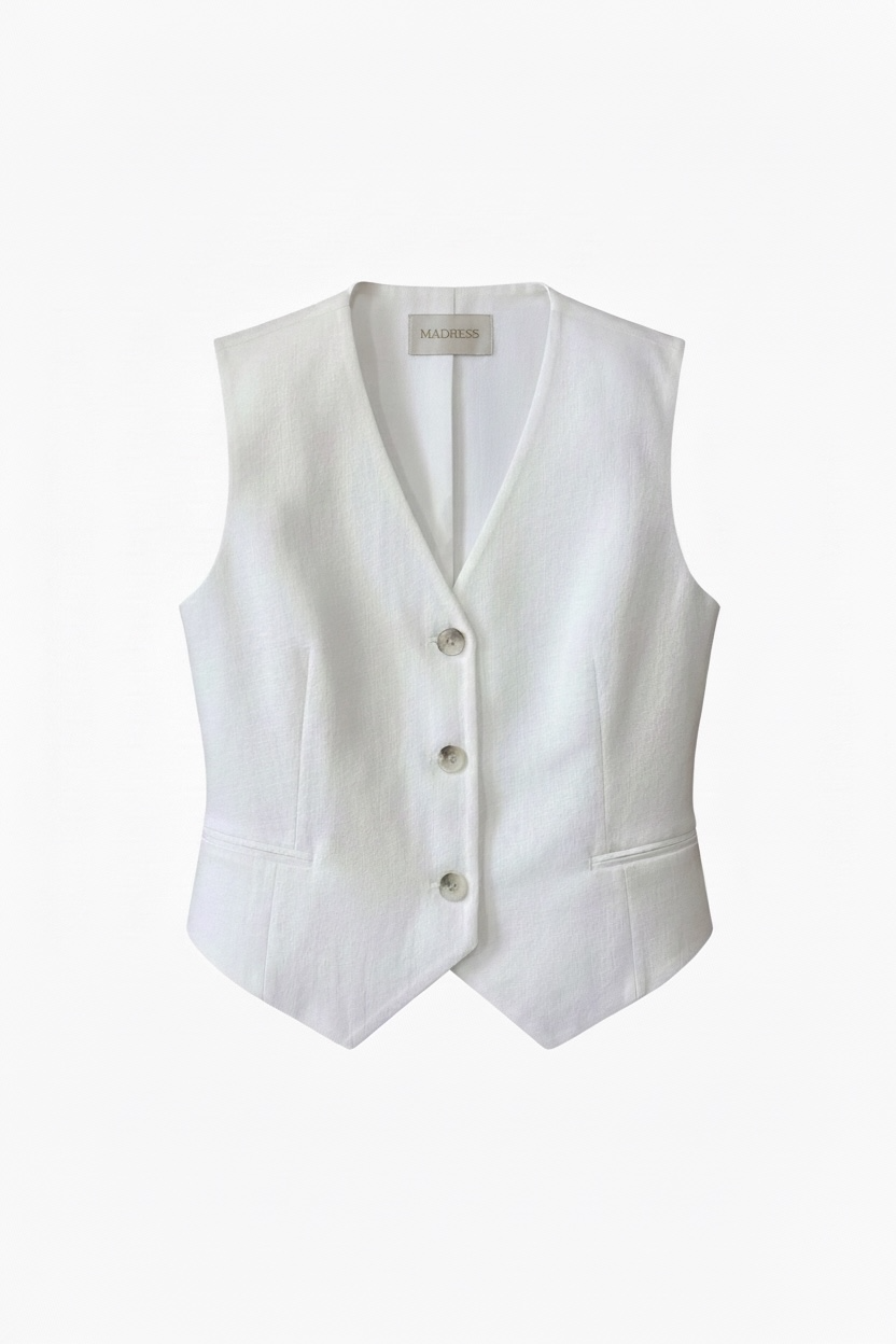 MADRESS | Balta minimalistinė liemenė
