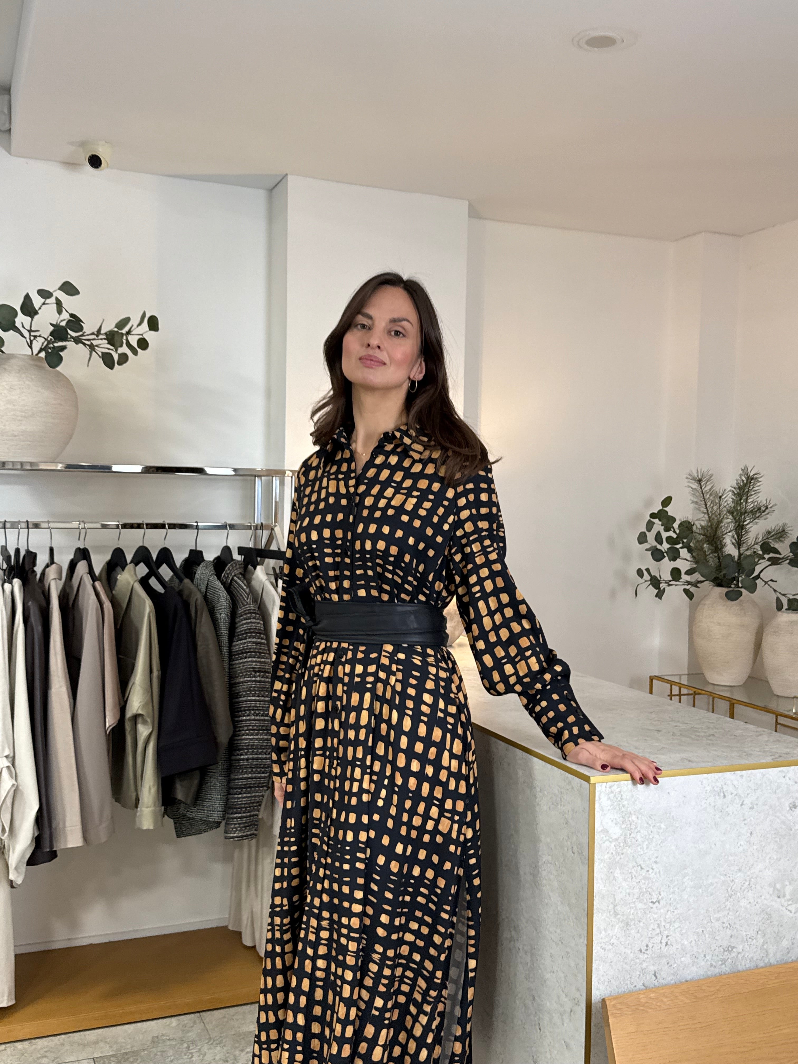 Madress | raštuota midi suknelė