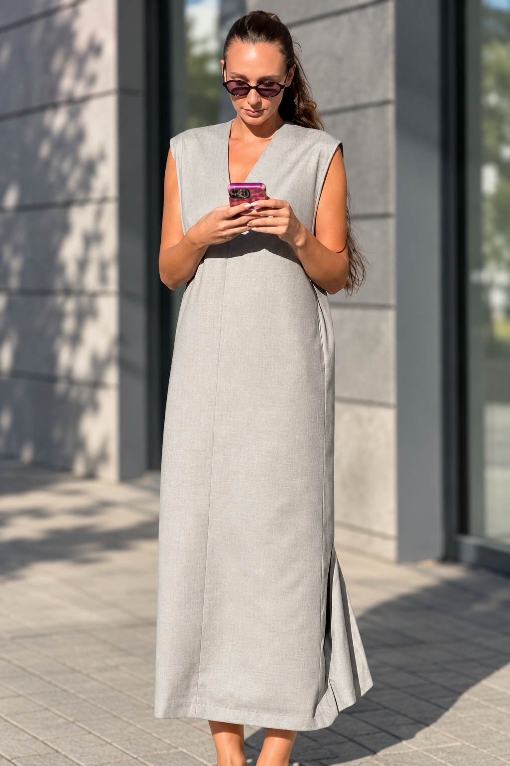 MADRESS | Long Wool Pinafore Dress