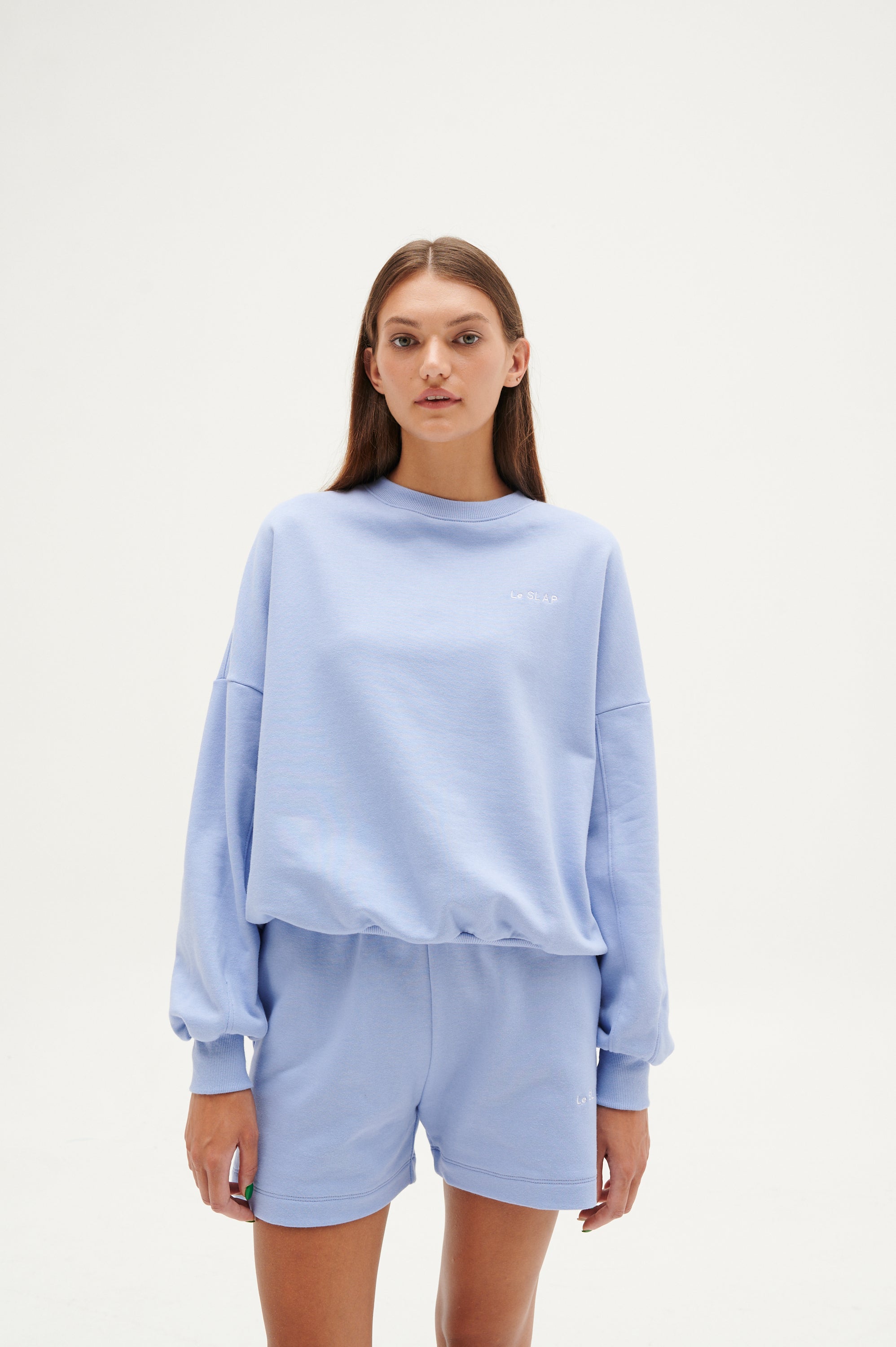 Le SLAP | UNIFORM Blue hoodie with brand's embroidery