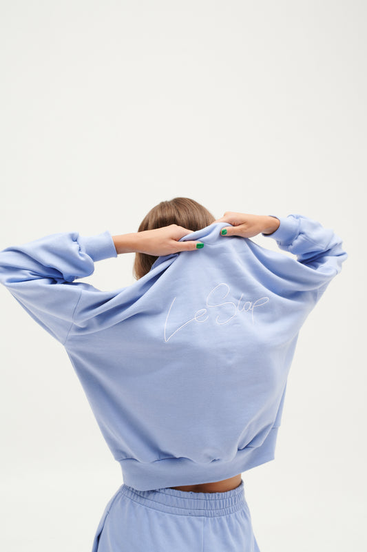Le SLAP | UNIFORM Blue hoodie with brand's embroidery