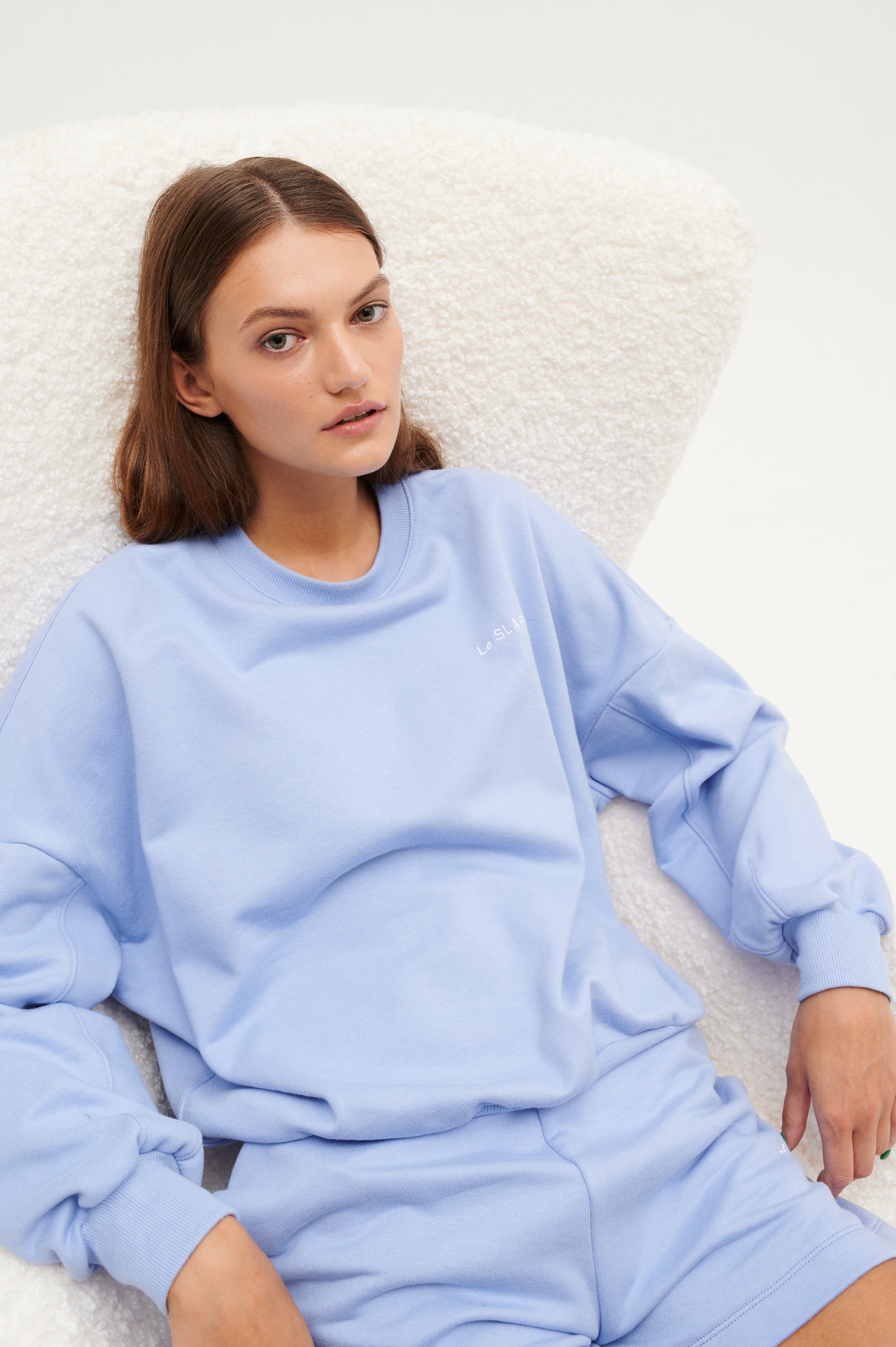 Le SLAP | UNIFORM Blue hoodie with brand's embroidery