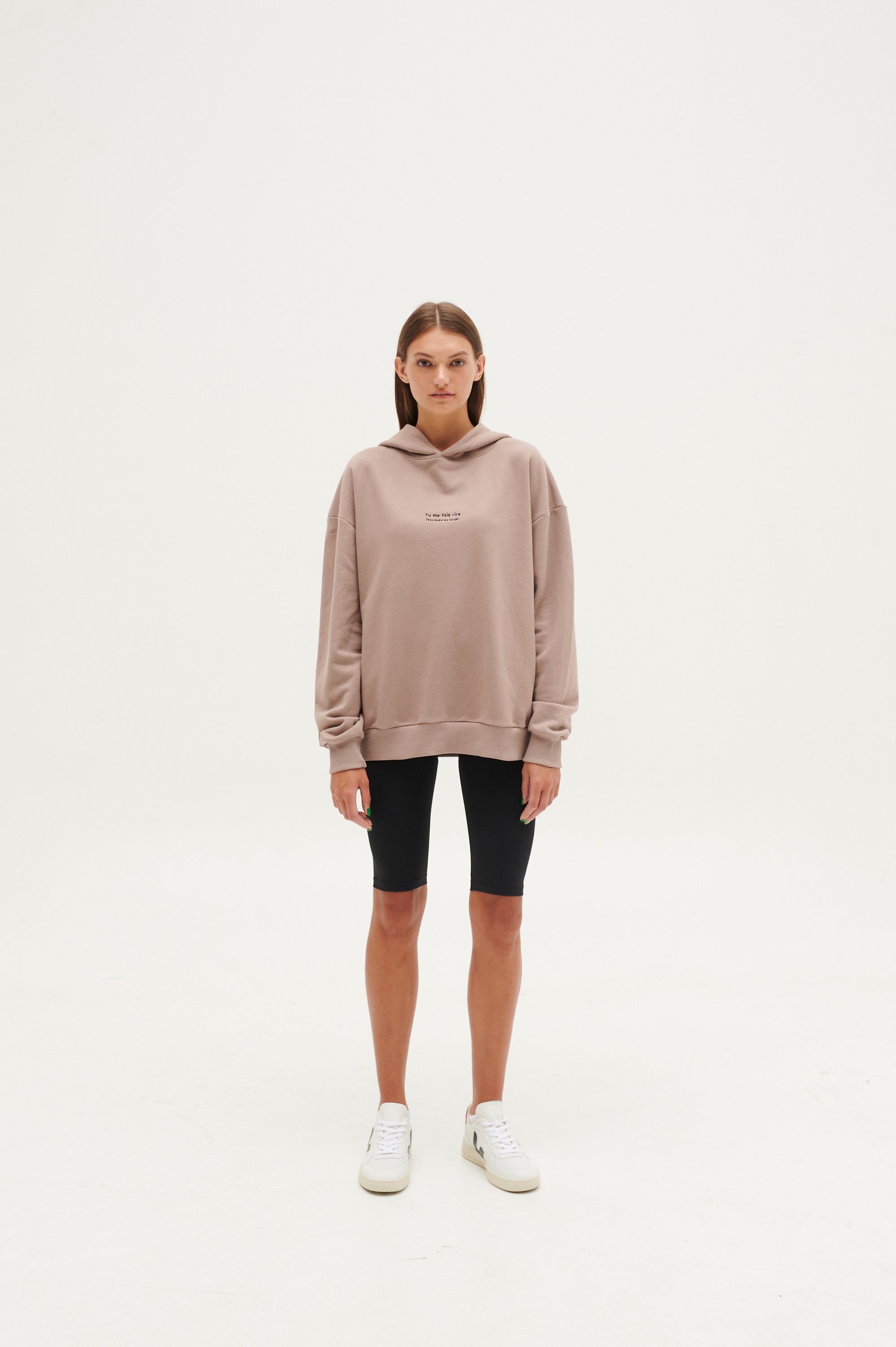 Le SLAP | FRENCH SERIES LAUGH CHOCOLATE OVERSIZE HOODIE
