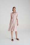 MADRESS | BABY PINK PRINTED SHIRT DRESS
