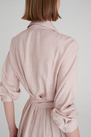 MADRESS | BABY PINK PRINTED SHIRT DRESS