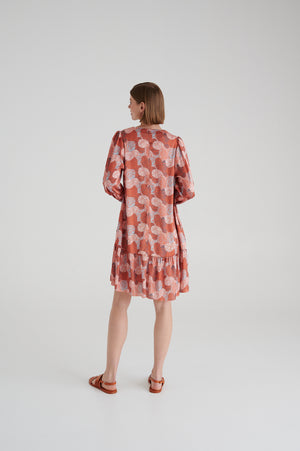 MADRESS | CORAL SHORT PRINTED DRESS