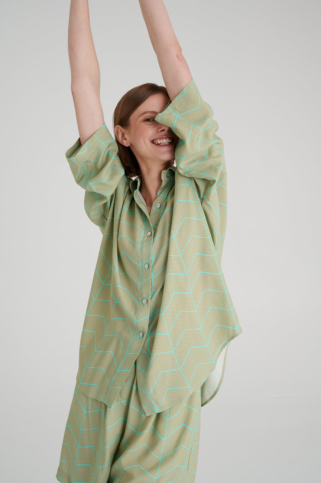 MADRESS | PISTACHIO PRINTED SHIRT