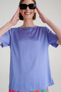 MADRESS | CORNFLOWER SHORT SLEEVE BLOUSE