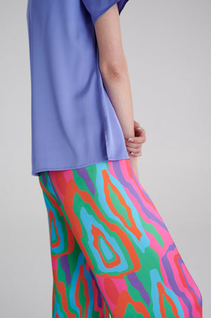 MADRESS | CORNFLOWER SHORT SLEEVE BLOUSE