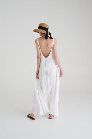 MADRESS | WHITE LONG CHIFFON DRESS